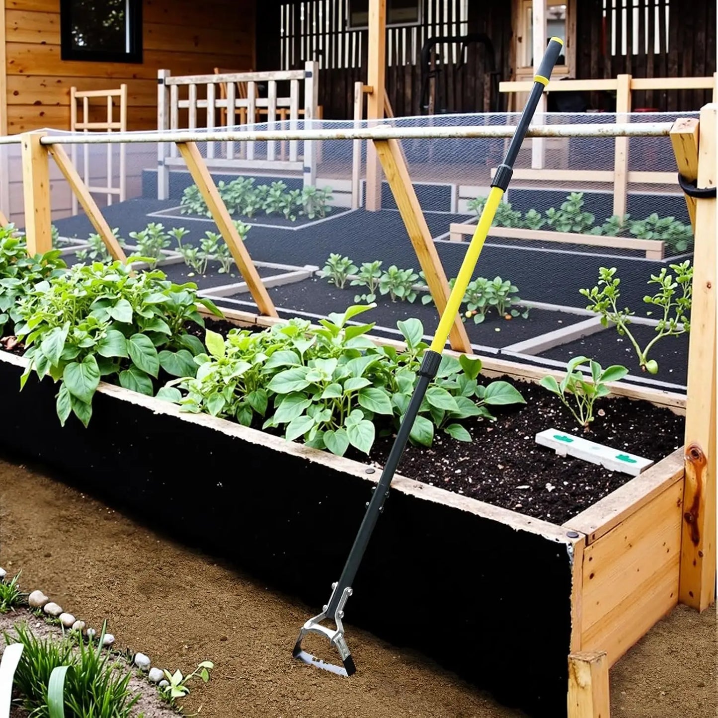 Scuffle Garden Hoe for Weeding, Flower Beds, and Yards