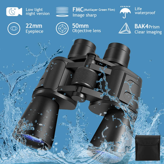 Binoculars Day Night Vision Long Range Waterproof 180x100 Zoom