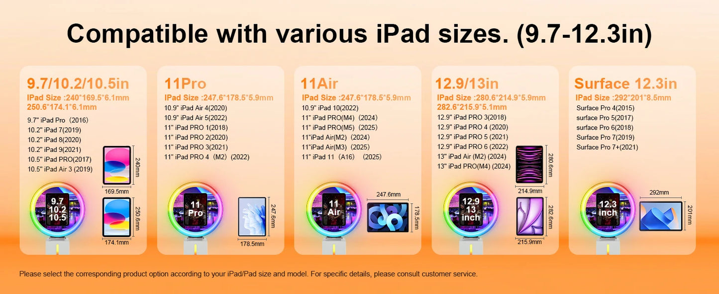 IPad LED Party Events Photobooth Machine For 10.2''/10.5''/11''/12.9''/13''