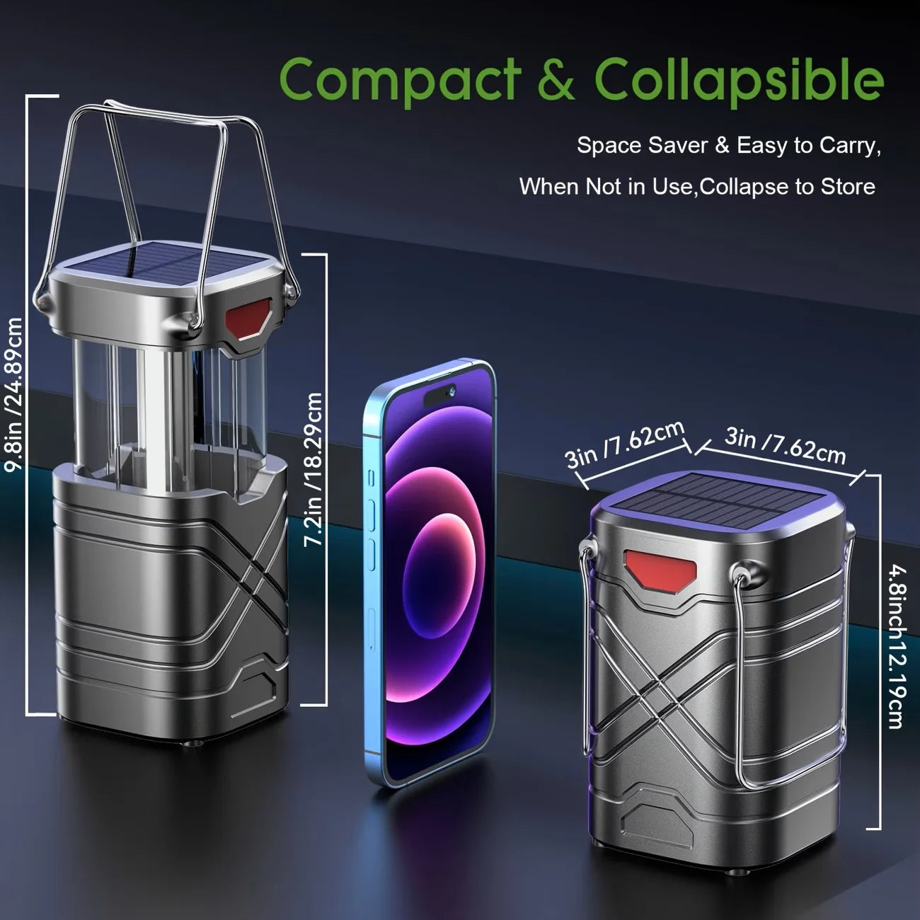 Rechargeable LED Camping Lantern 2/4-Pack with USB-C & Solar