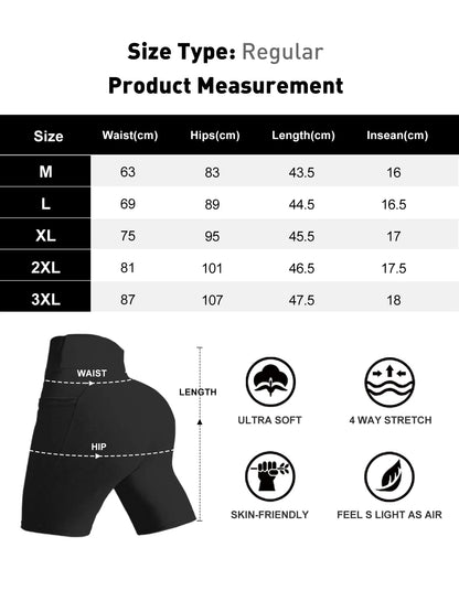 5 Pack Women's High-Waisted Yoga Shorts with Pockets