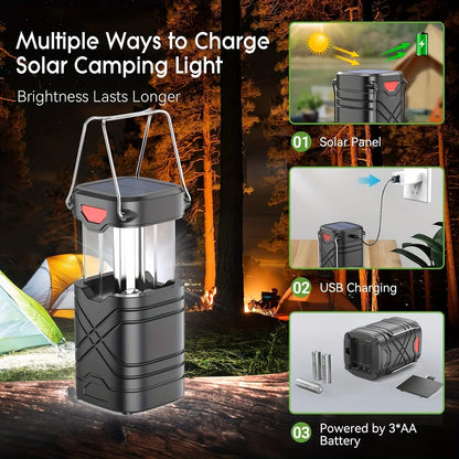 Rechargeable LED Camping Lantern 2/4-Pack with USB-C & Solar