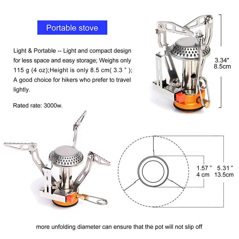 Camping Burner Stove Cookware and Tableware Set