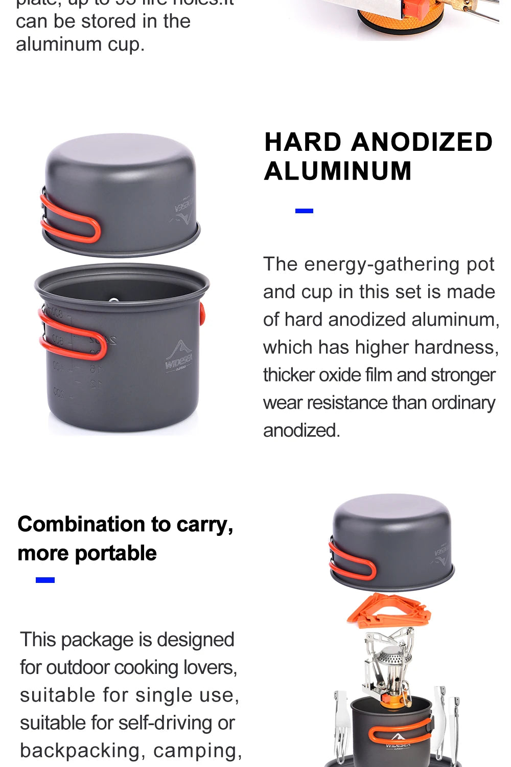 Camping Burner Stove Cookware and Tableware Set
