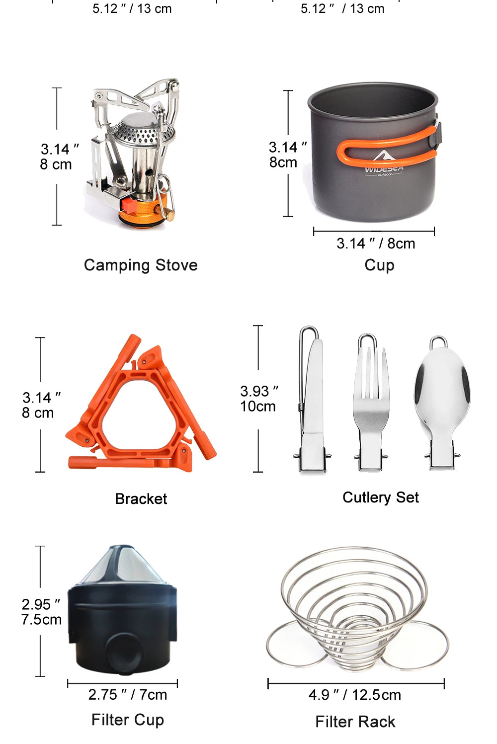 Camping Burner Stove Cookware and Tableware Set