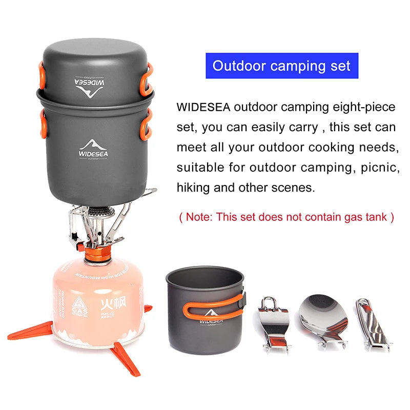 Camping Burner Stove Cookware and Tableware Set