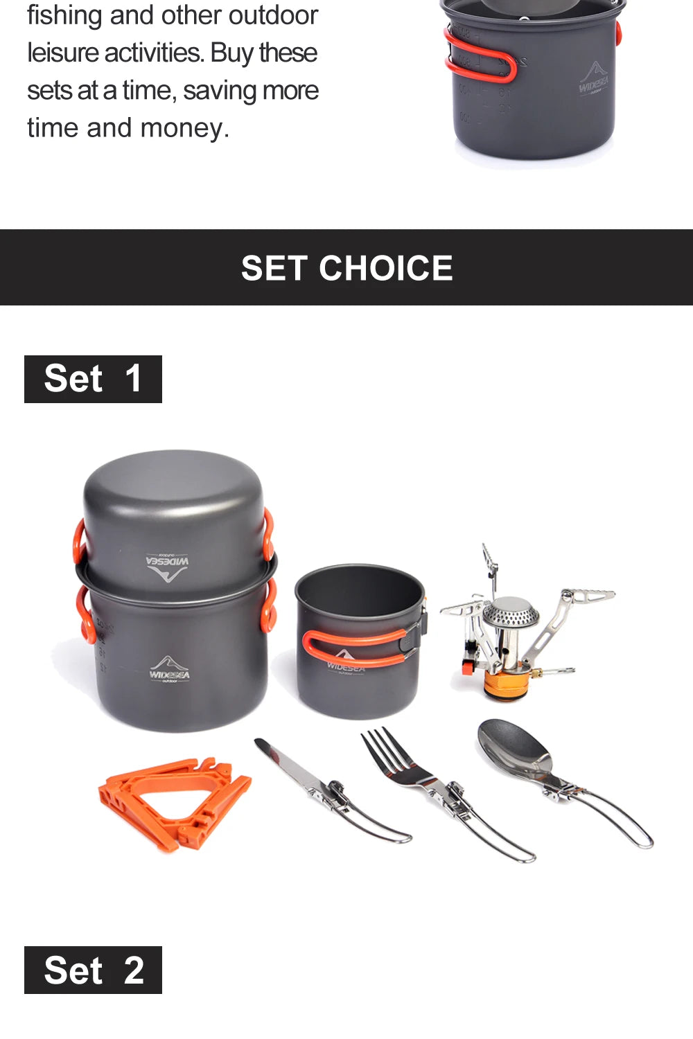 Camping Burner Stove Cookware and Tableware Set