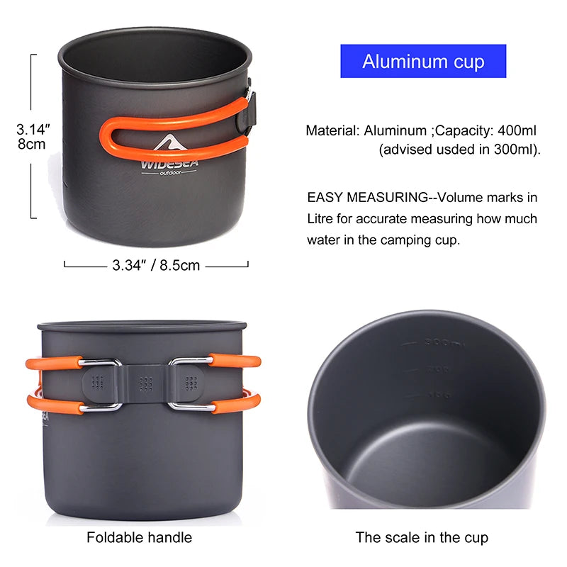 Camping Burner Stove Cookware and Tableware Set