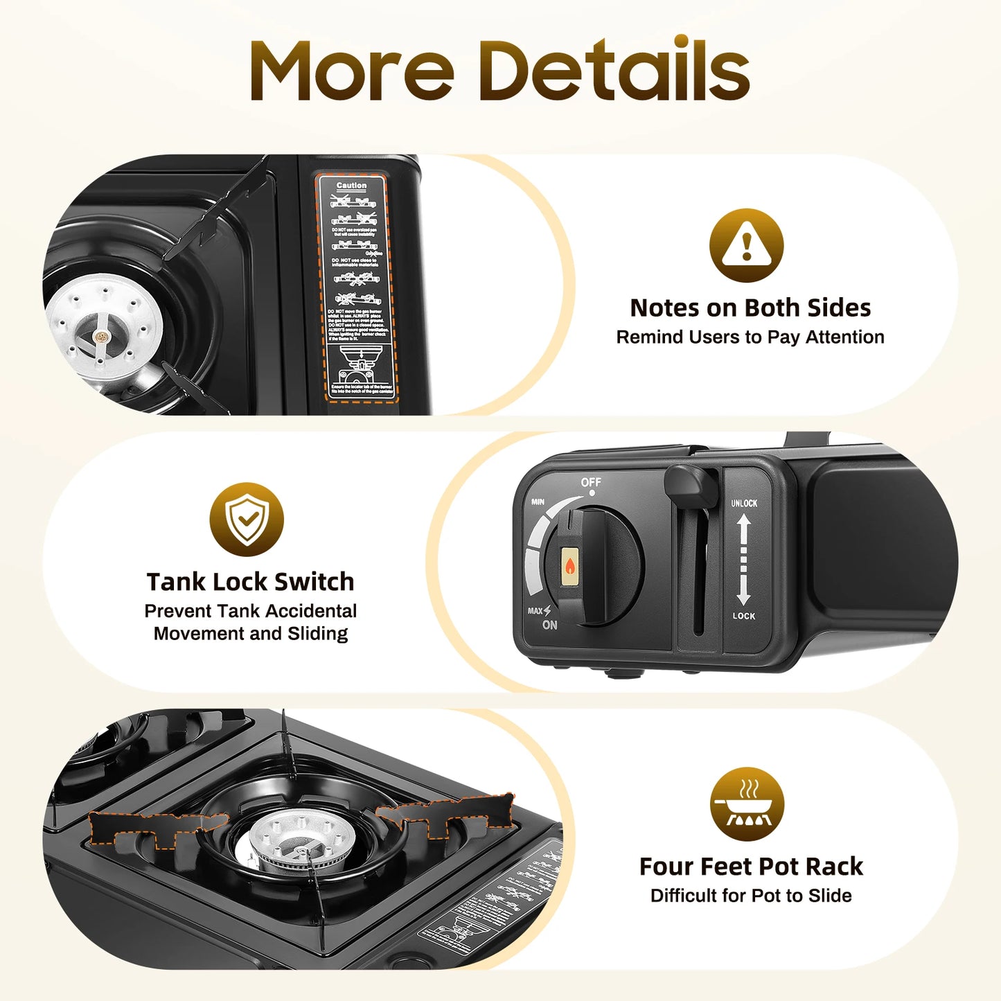 2500W 2 Burner Camping Stove with Baking Tray & Portable Case