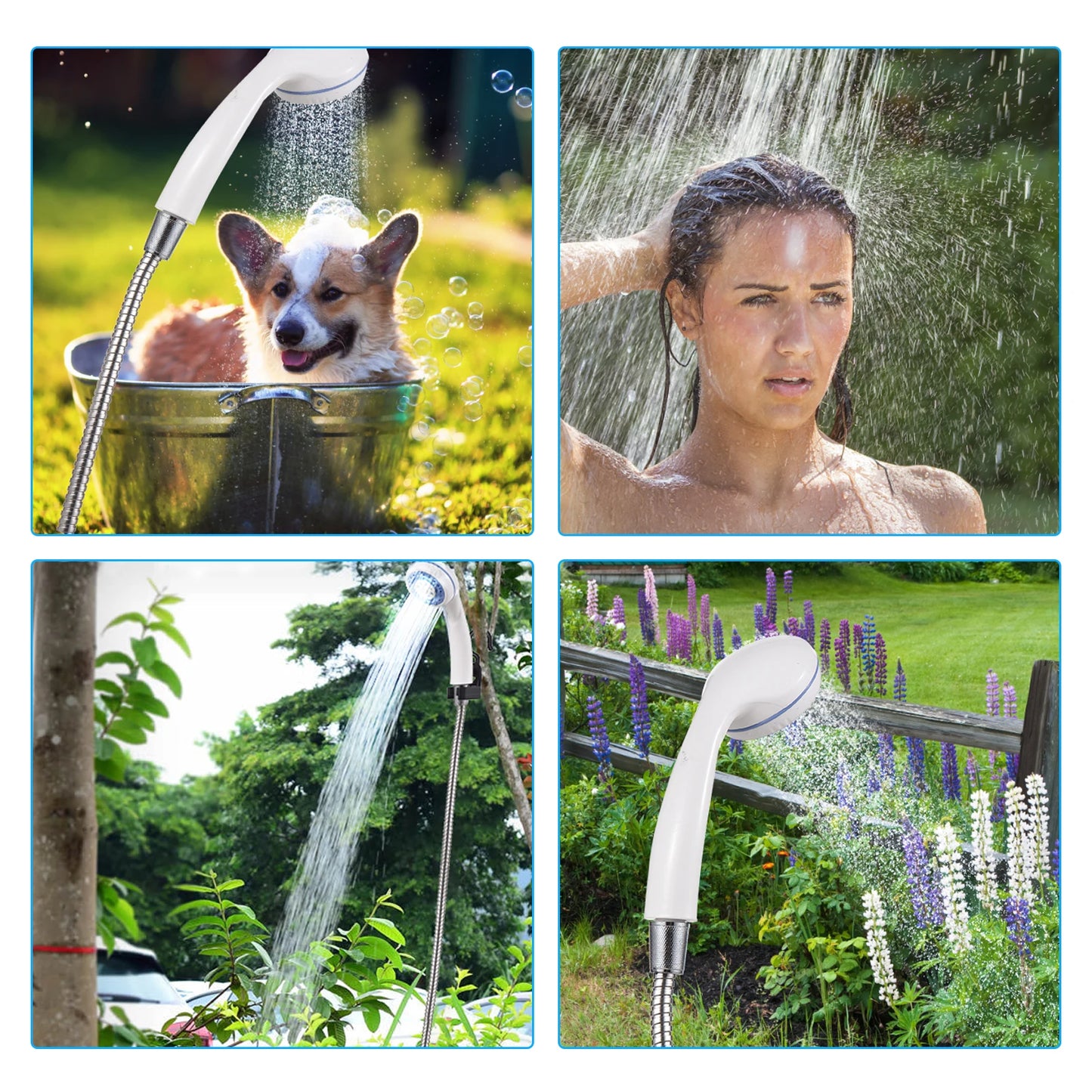 Outdoor Camping Shower USB Rechargeable Electric Shower Pump
