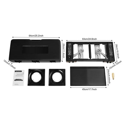2500W 2 Burner Camping Stove with Baking Tray & Portable Case