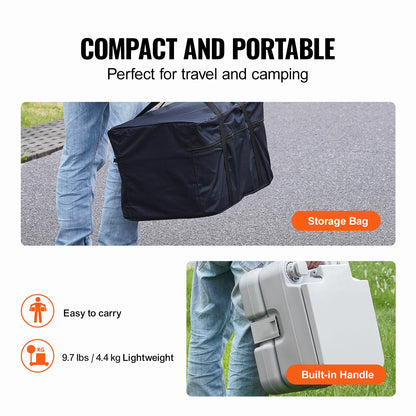 Portable Toilet Push-Button Flush Odorless Leak-Proof
