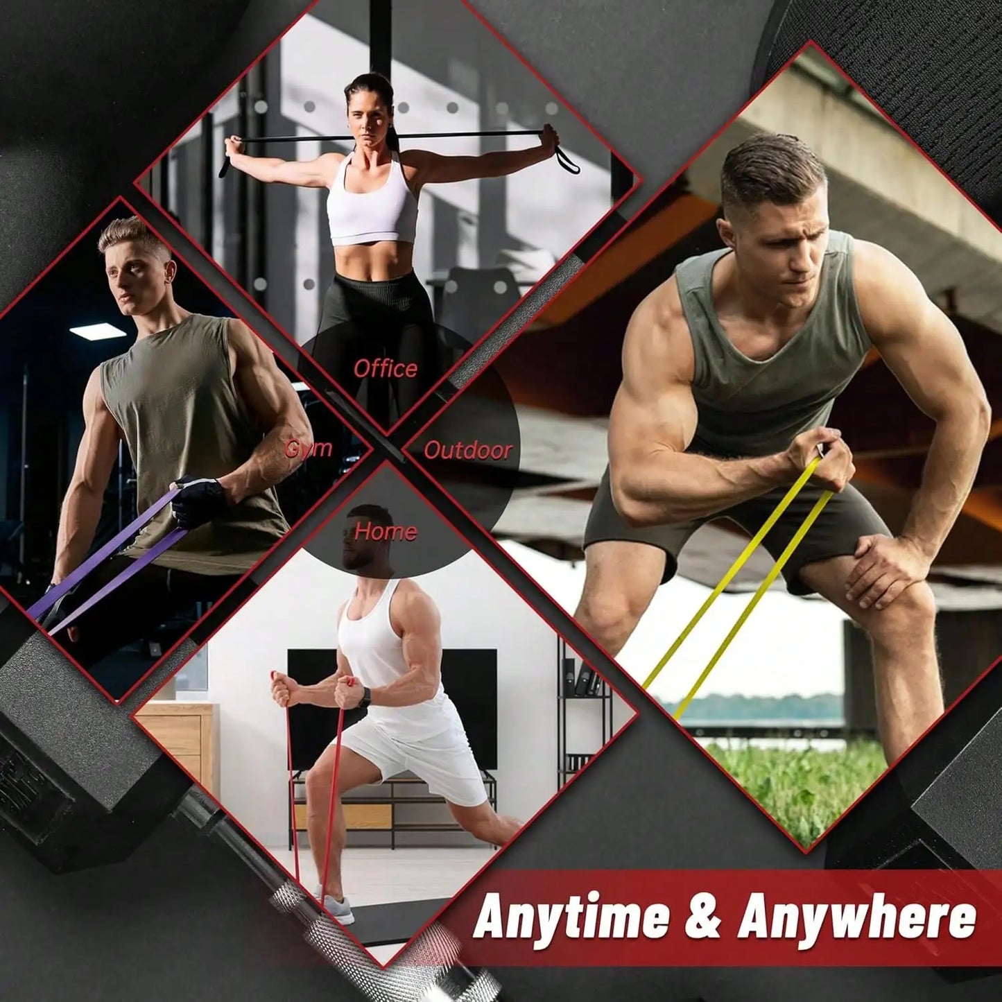 Yoga Fitness Multifunctional Workout Training Band Set