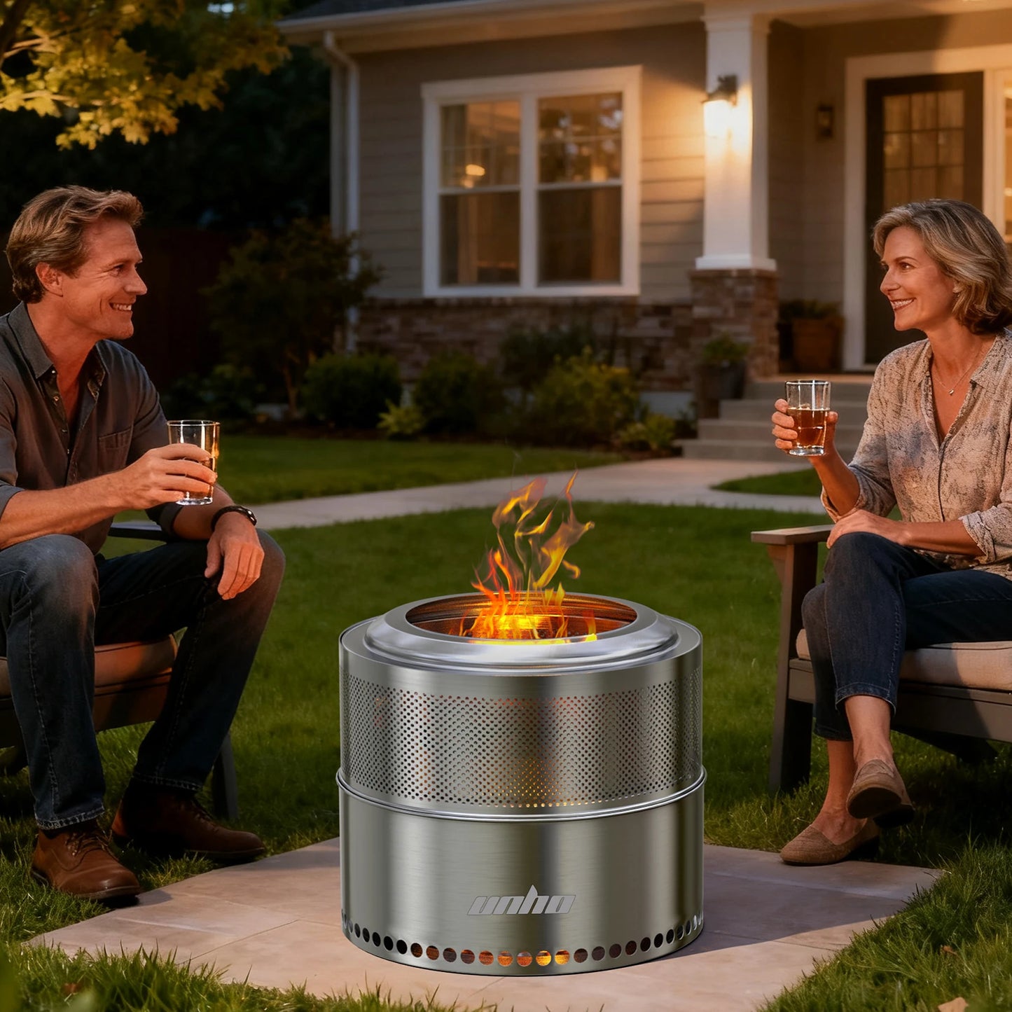 Large Stainless Steel Smokeless Fire Pit with Carry Bag