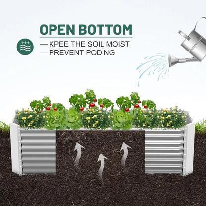 8×4×2 ft Galvanized Raised Garden Bed Kit