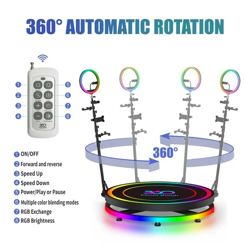 360 Remote Control Automatic Spin Booth with Flight Case