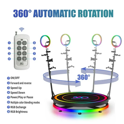 360 Remote Control Automatic Spin Booth with Flight Case