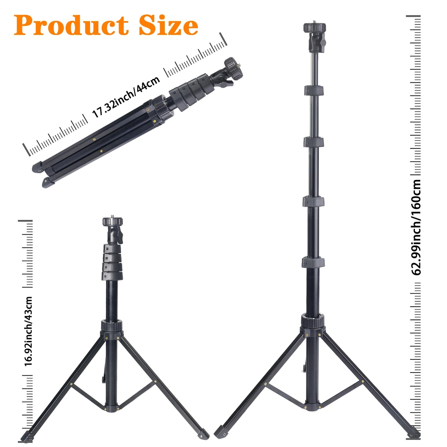12" 3-Color LED Light Ring with Handle & Quick-Release Tripod