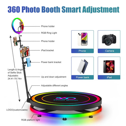 360 Remote Control Automatic Spin Booth with Flight Case