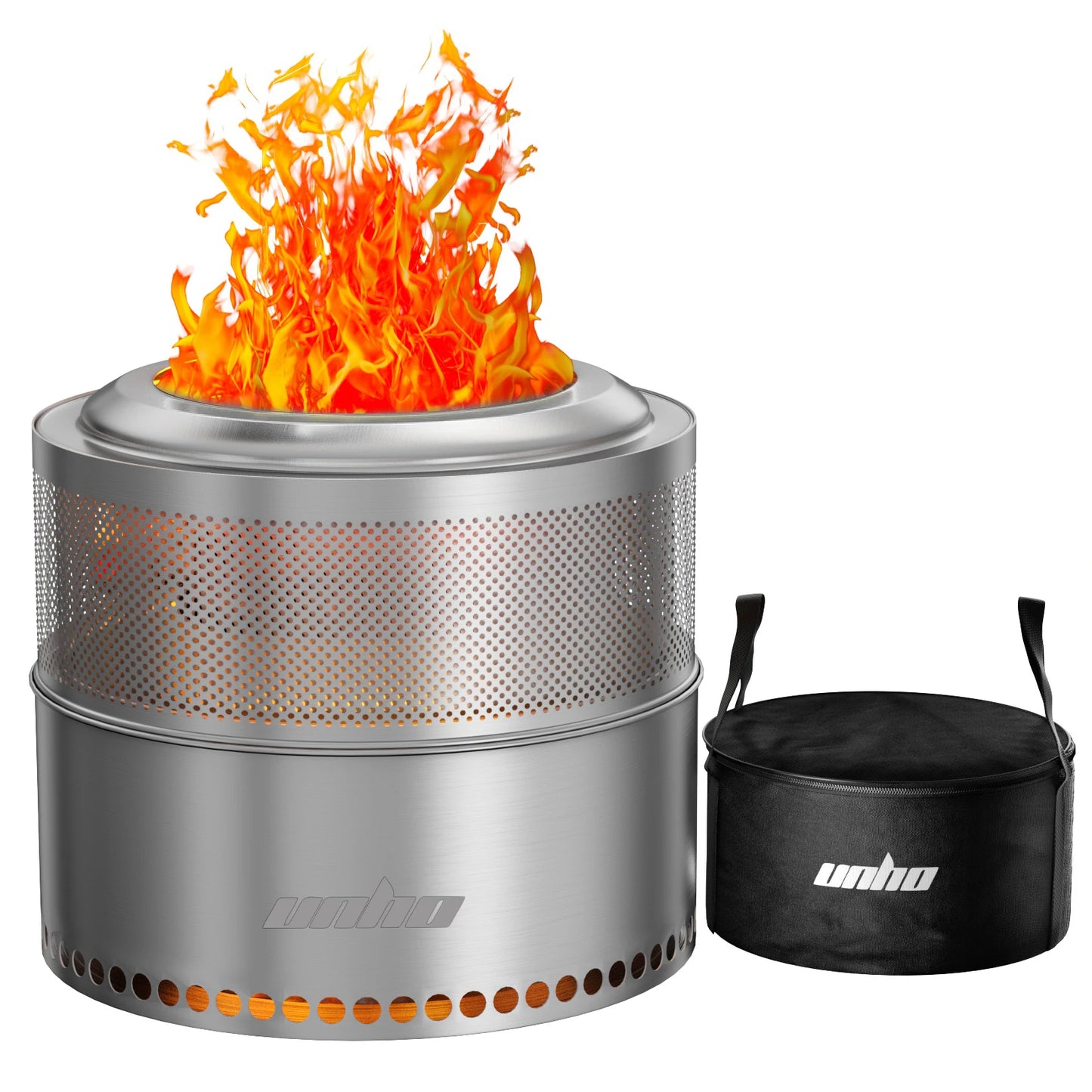 Large Stainless Steel Smokeless Fire Pit with Carry Bag