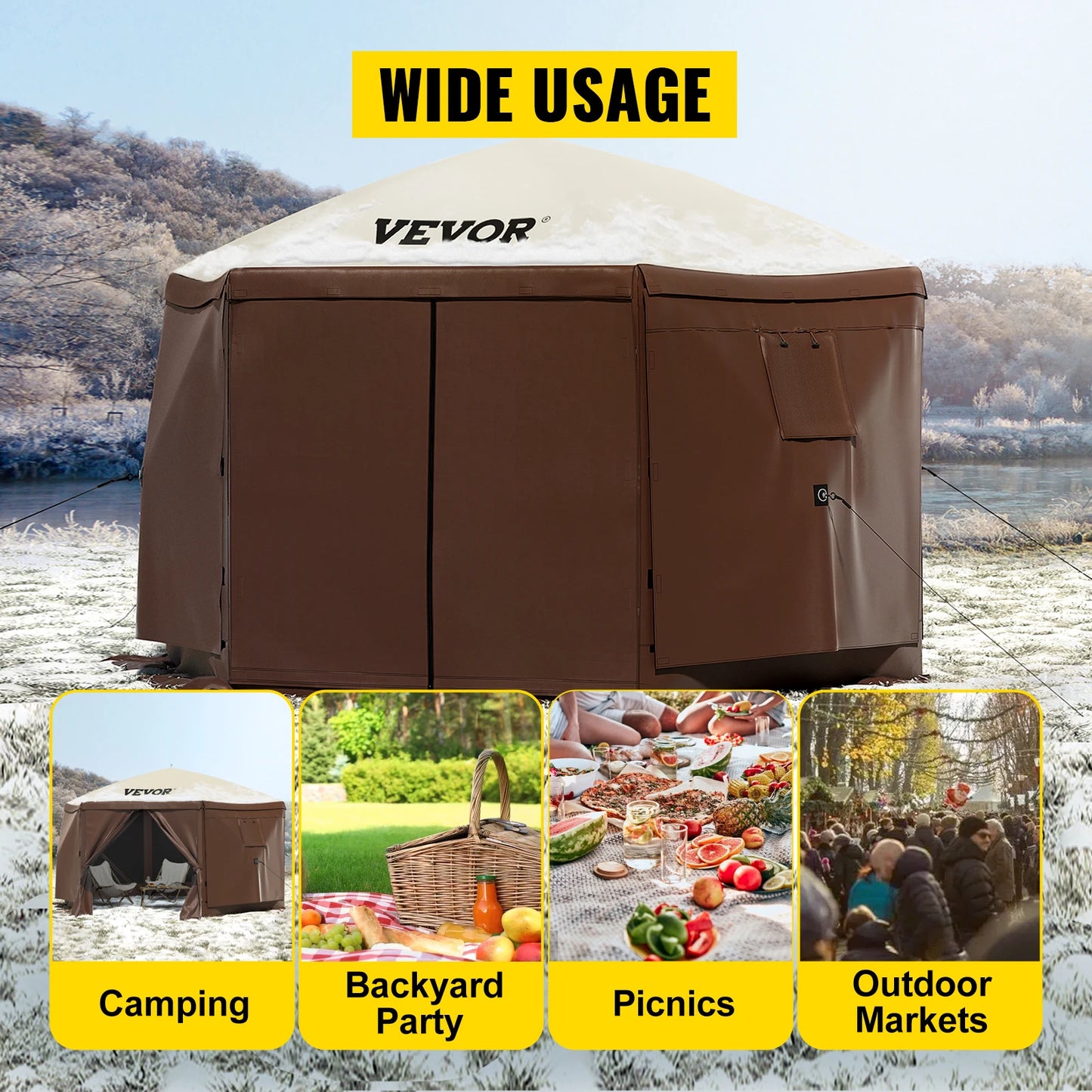Pop-up 6-Sided Sunshade Gazebo