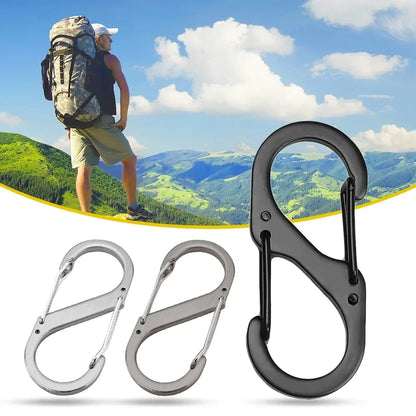 6Pcs S Shaped Metal Double Hooks Carabiner