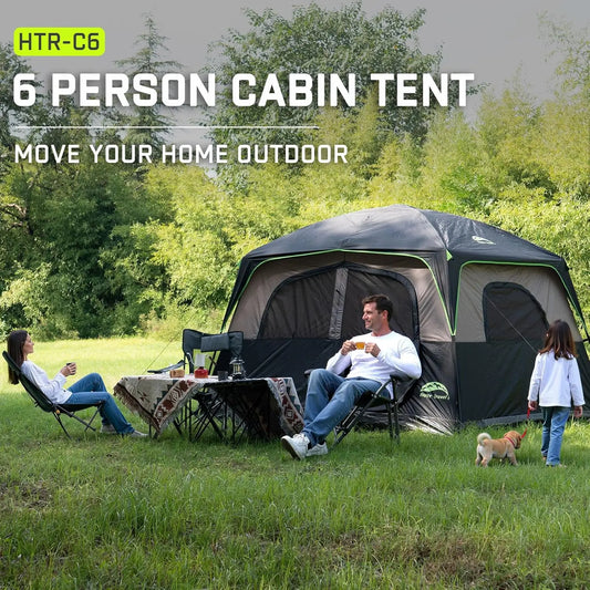 6-Person Easy Setup Waterproof Tent with Rainfly