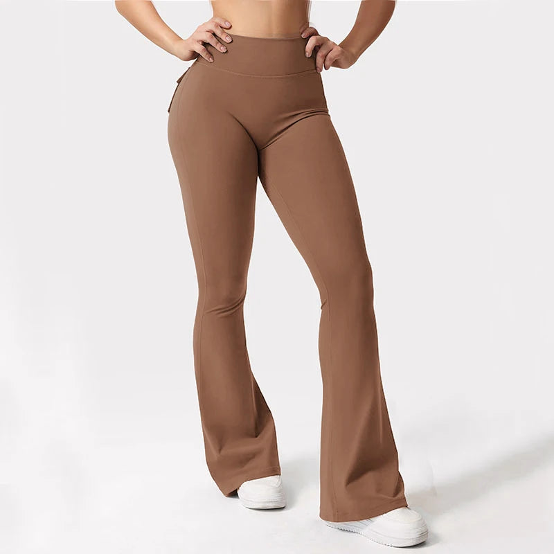 Women's High Waisted Tummy Control Wide Leg Yoga Pants