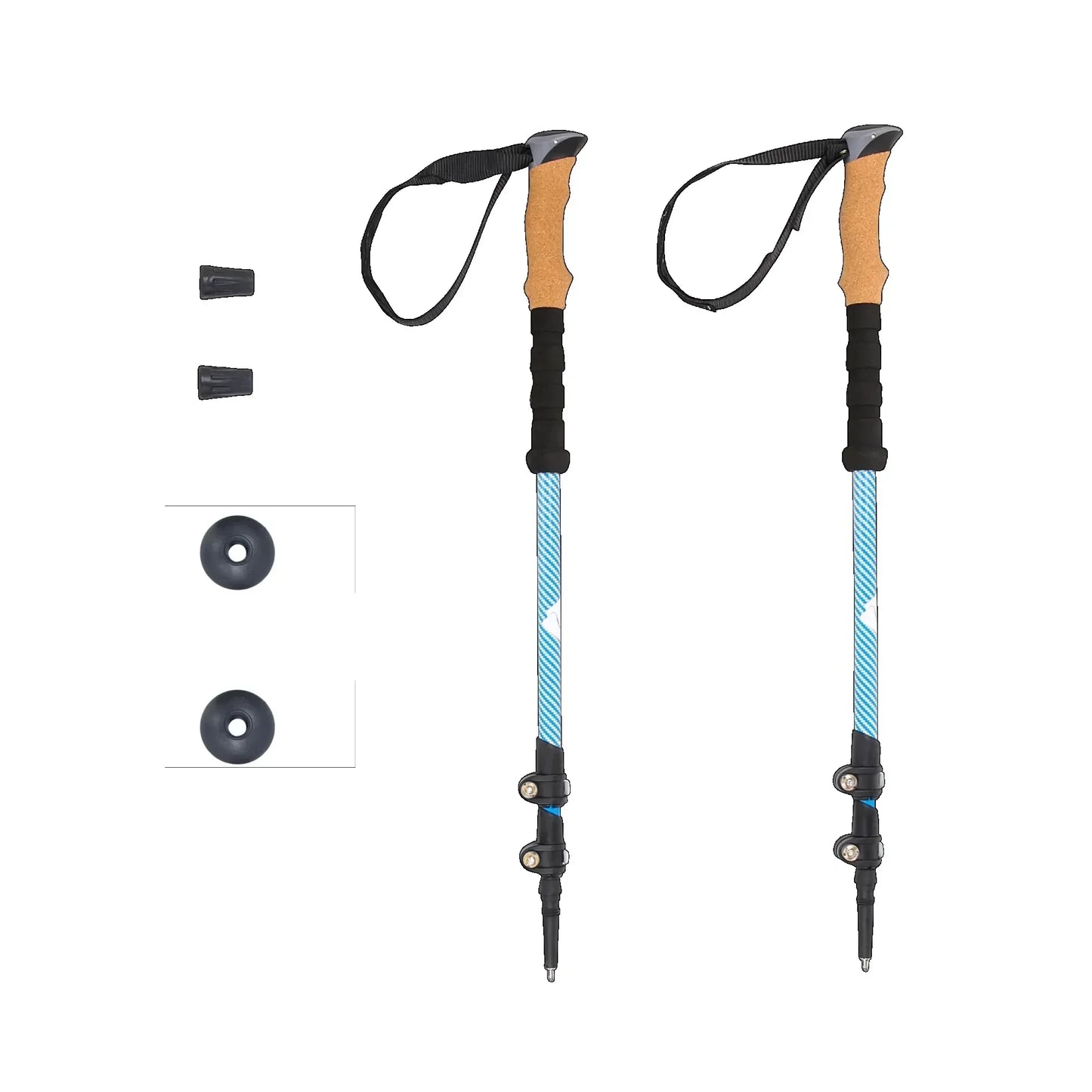 Lightweight Carbon Fiber Trekking Poles Quick Lock Adjustable