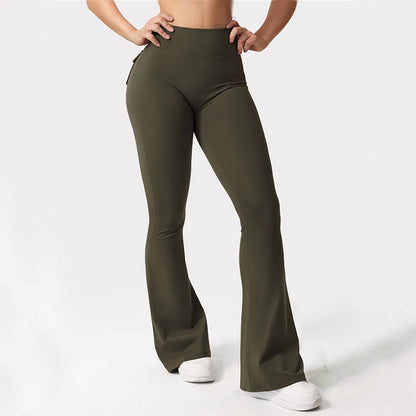 Women's High Waisted Tummy Control Wide Leg Yoga Pants