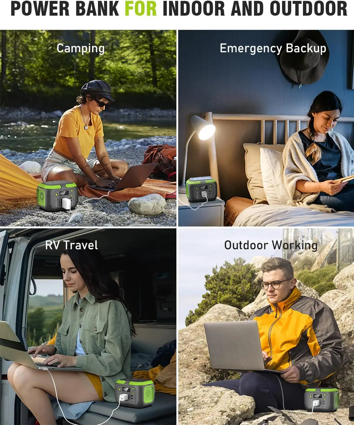 Solar Power Bank 600W/300W/200W/120W ,110V AC Outlets