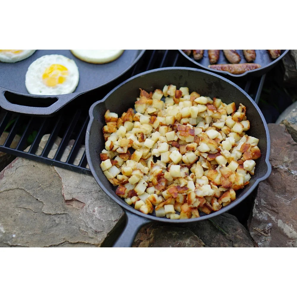 Cast Iron Skillet 10.5 Inch Pre-Seasoned Campfire Safe