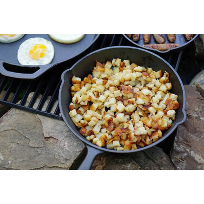 Cast Iron Skillet 10.5 Inch Pre-Seasoned Campfire Safe