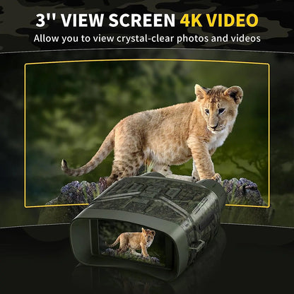 Night Vision Binoculars 4K with 3'' Display and Rechargeable Battery
