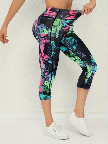 3 Pcs Women High Waist 3/4 Workout Leggings with Pockets