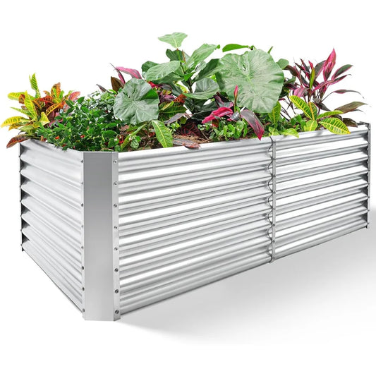 8×4×2 ft Galvanized Raised Garden Bed Kit