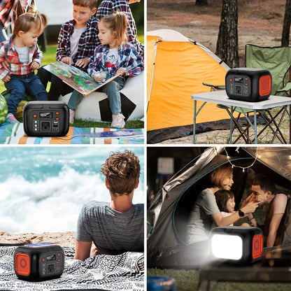 150W Power Station with 30W Solar Panel,110V AC Outlets
