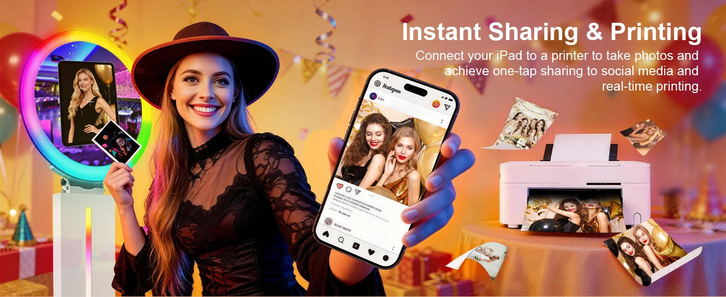 IPad LED Party Events Photobooth Machine For 10.2''/10.5''/11''/12.9''/13''