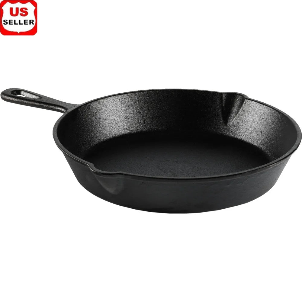 Cast Iron Skillet 10.5 Inch Pre-Seasoned Campfire Safe