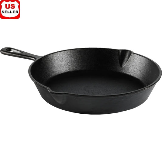 Cast Iron Skillet 10.5 Inch Pre-Seasoned Campfire Safe