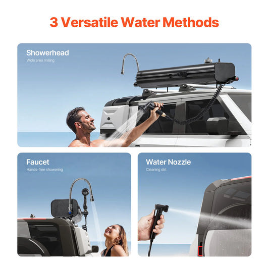 Roof Rack Multi Use Shower High-Capacity Aluminum Water Tank