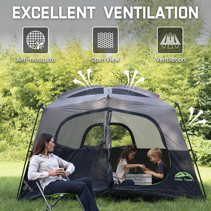 6-Person Easy Setup Waterproof Tent with Rainfly