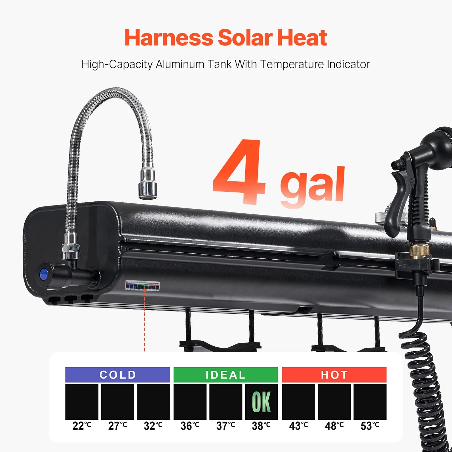 Roof Rack Multi Use Shower High-Capacity Aluminum Water Tank
