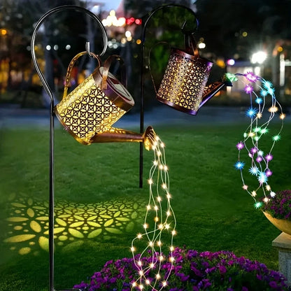 Solar Led Fairy Lights Lantern Watering Can Garden Decoration