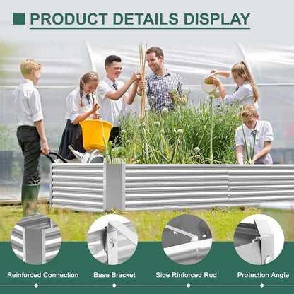 8×4×2 ft Galvanized Raised Garden Bed Kit