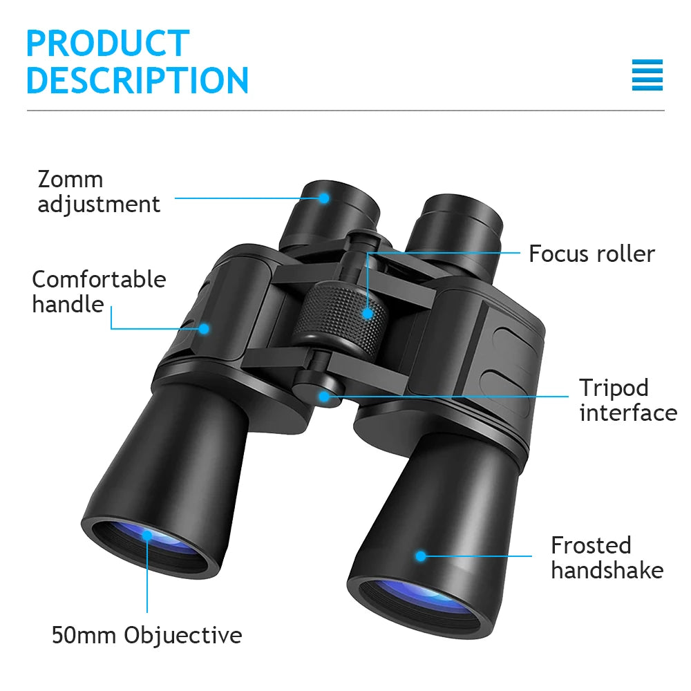 Binoculars Day Night Vision Long Range Waterproof 180x100 Zoom