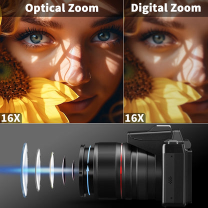 5K & 64MP Digital Camera 16X Optical Zoom