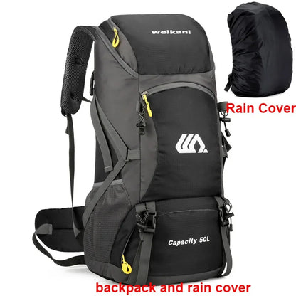50L Mens Large Waterproof Hiking Backpack
