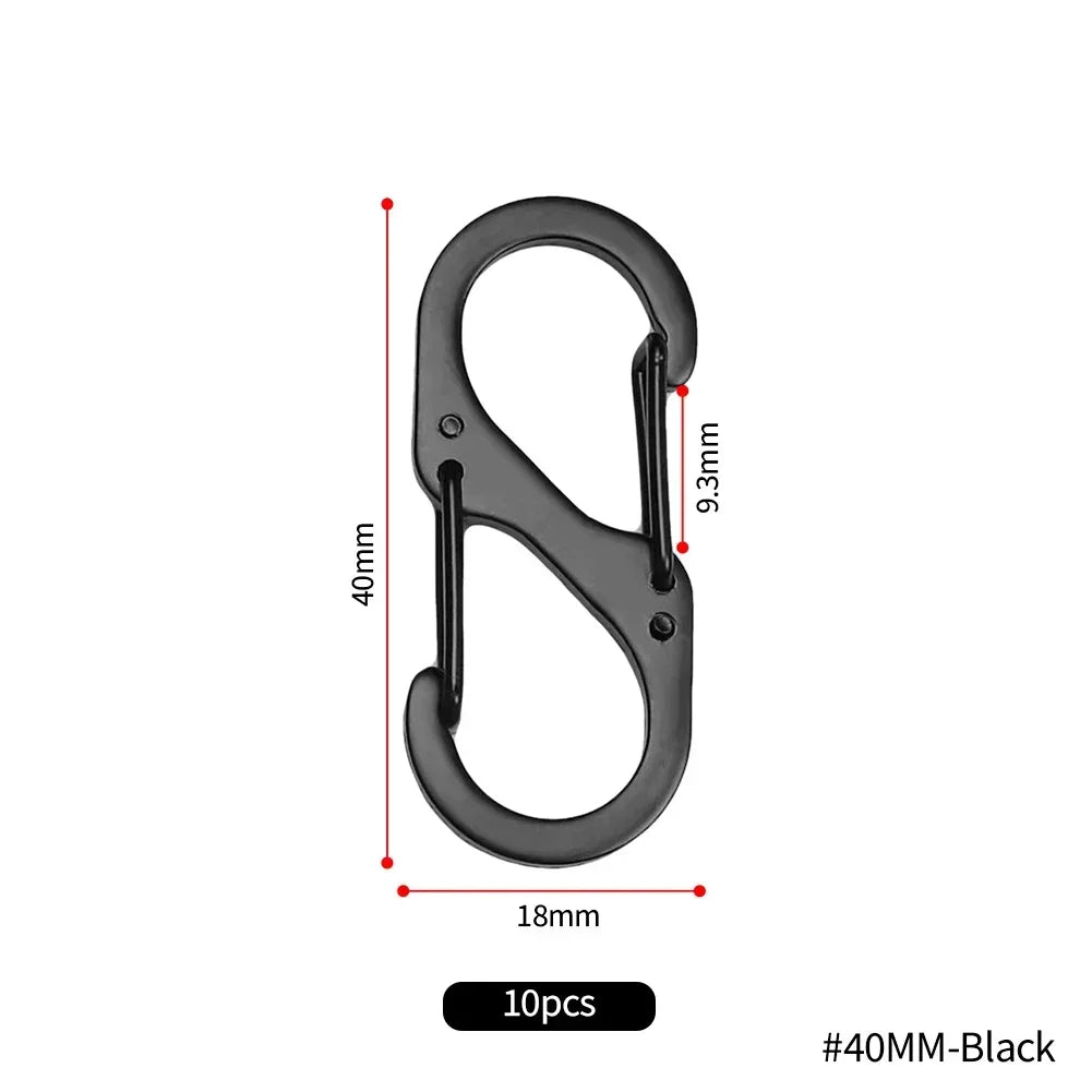 6Pcs S Shaped Metal Double Hooks Carabiner