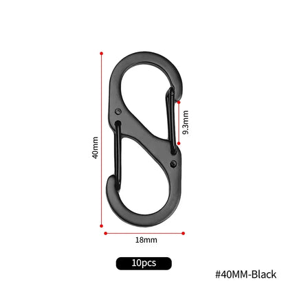 6Pcs S Shaped Metal Double Hooks Carabiner